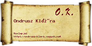 Ondrusz Klára névjegykártya